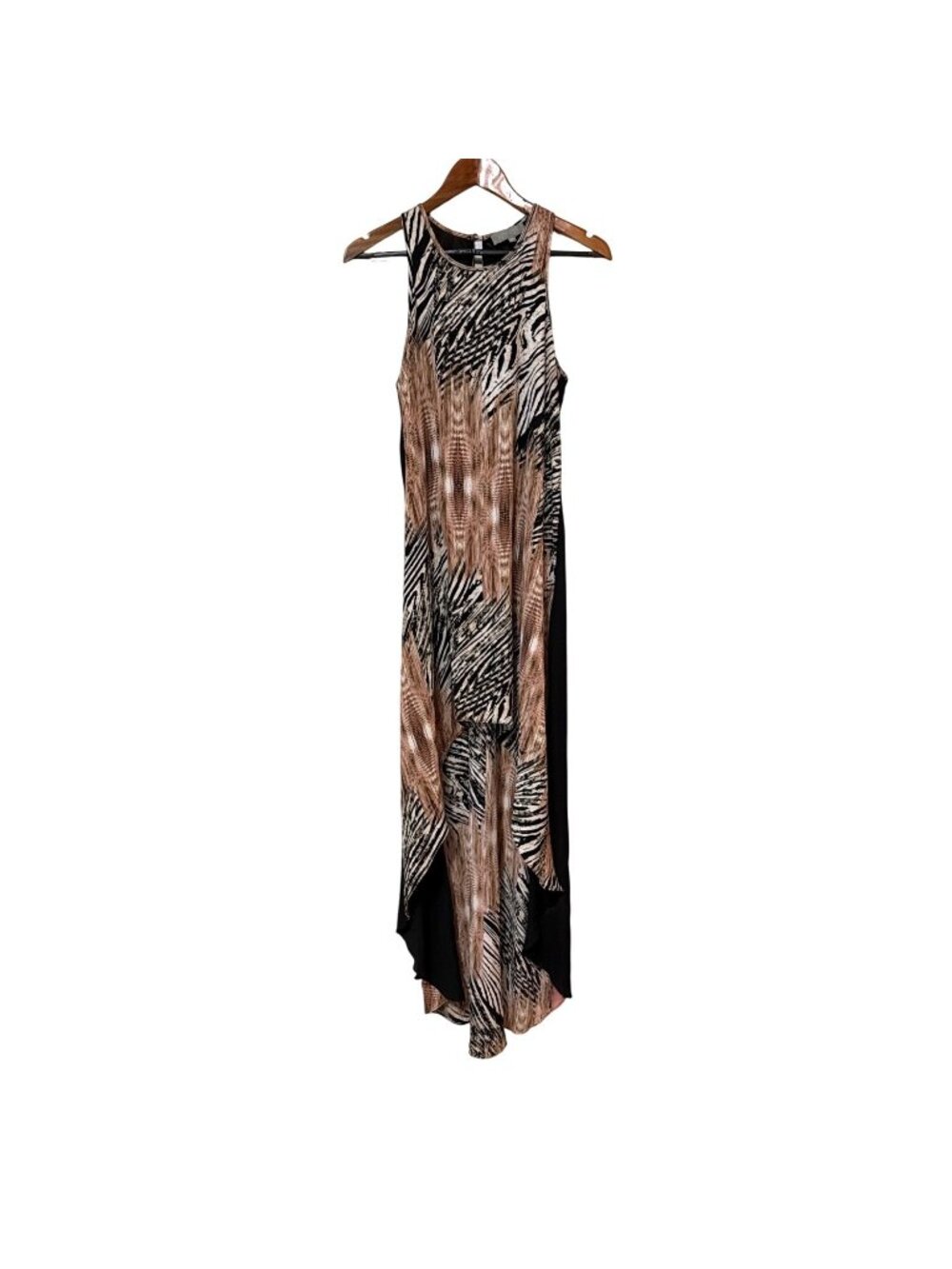 Asher Womens Zebra Print Sleeveless High-Low Maxi Dress Multicolor‎ Size M